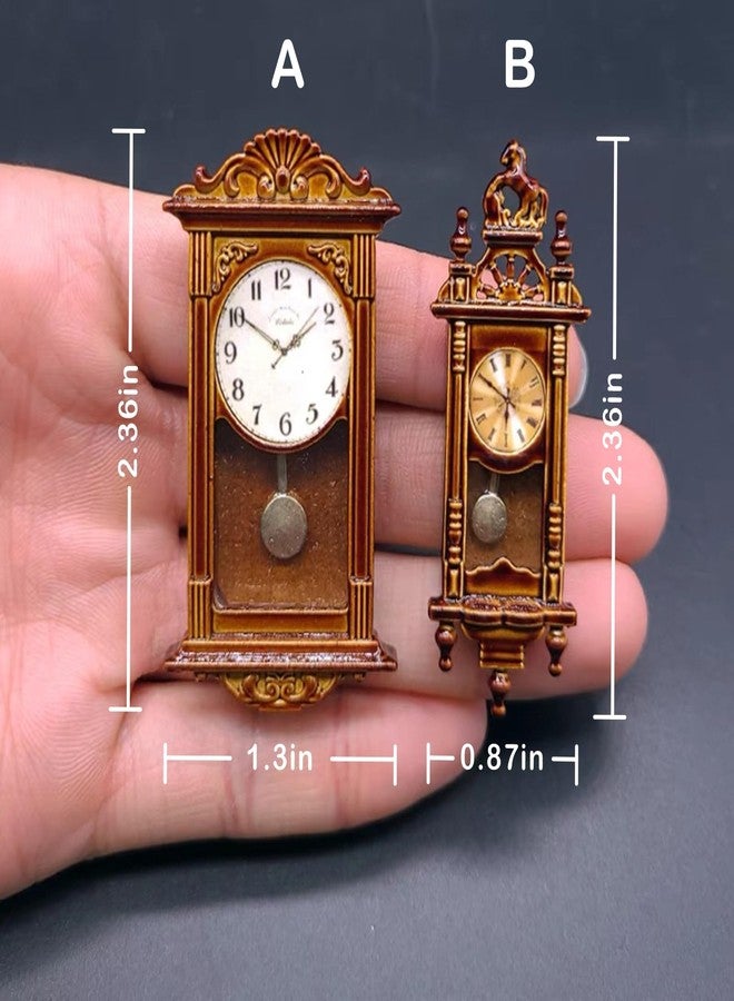 RillyRellow Dollhouse Miniature Clock, Vintage Mini Wall Clock, Wood Miniature Clock, for Dollhouse Miniature Decoration, Artisan Photography Gift, Craft DIY (B 60 * 22mm/2.36 * 0.87in) - Image 5